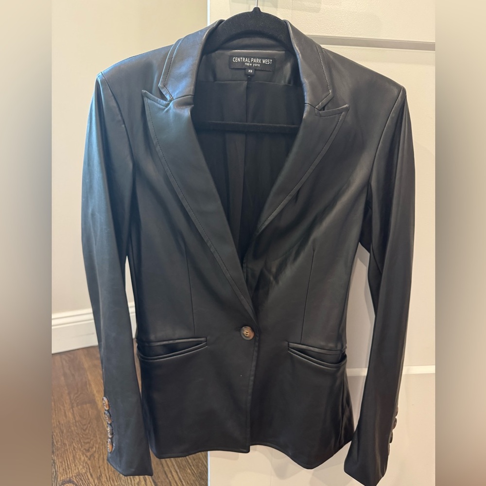 Vegan Leather Blazer